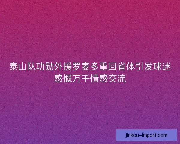 泰山队功勋外援罗麦多重回省体引发球迷感慨万千情感交流
