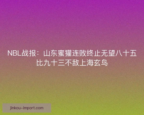 NBL战报：山东蜜獾连败终止无望八十五比九十三不敌上海玄鸟