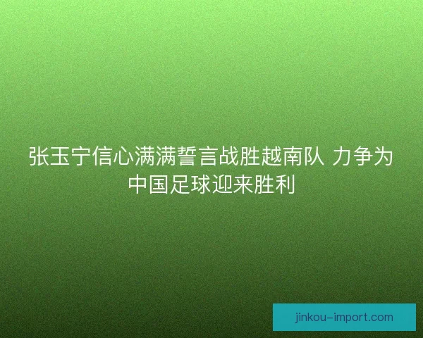 张玉宁信心满满誓言战胜越南队 力争为中国足球迎来胜利 张玉宁信心满满誓言战胜越南队 力争为中国足球迎来胜利